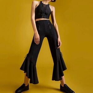JONATHAN SIMKHAI Flared Hem Pant in Black